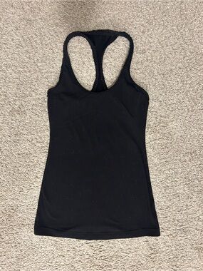 Black lululemon racer back tank size 2